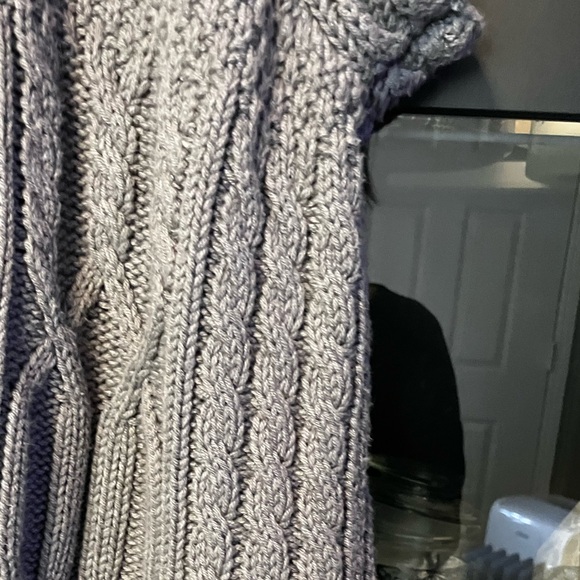 Hannah Chunky Cutaway Fisherman Style Knit Button Front Sweater Vest Storm Grey - Picture 7 of 9